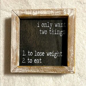 Wooden Framed Wall Art with Humorous Quote